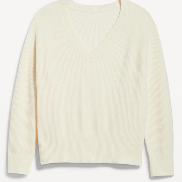 NWT OLD NAVY SoSoft Loose V-Neck Sweater Color: Creme De La Creme - Picture 1 of 5